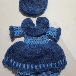 Handmade Blue Doll Outfit Set